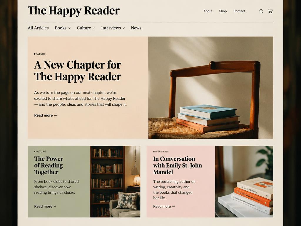 The Happy Reader — A reading-first journal with a CMS that writers actually enjoy.